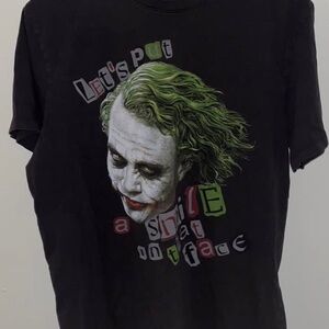 Y2K The Joker from ‘The Dark Knight’ “Let’s Put a Smile on That Face” t shirt